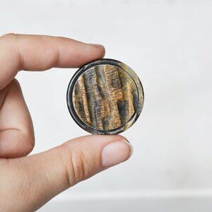 Tree Bark Pin Button Brooch